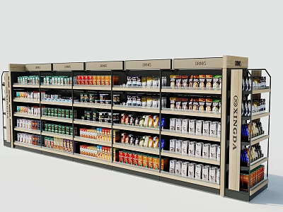 Well Stocked Snack Store With Neatly Arranged Shelves And Various Chips Candies Nuts 3d model