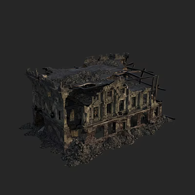 Ruins, abandoned piles, war damage, abandoned doomsday scenes, waste stones, abandoned buildings after war, unfinished buildings. 3d model