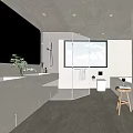 Modern Bathroom Interior Design With Large Window Natural Light Vanity Shower Area And Bathtub