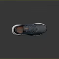 Teal and Navy Blue Running Sneakers with White Sole Gray Accents and Orange Laces