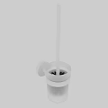 Wall Mounted Toilet Brush Holder White Modern Bathroom Accessories with Sleek Design
