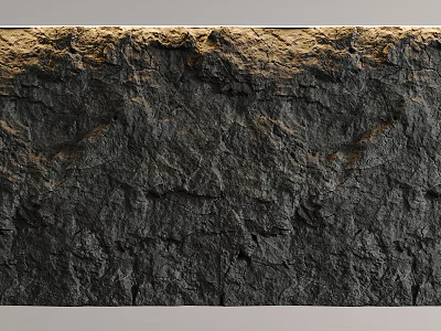 Rough Stone Background Wall With Natural Textured Surface And Dark Gray Finish 3d model