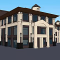 Modern Classical Office Building With Symmetrical Design Large Windows And Stone Exterior