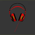 Red and Black Over Ear Gaming Headphones With Wired Illuminated LED Lights For Computer Setup