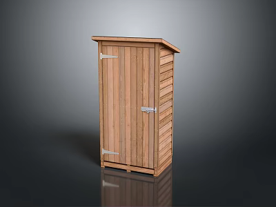 Wooden Outdoor Storage Cabinet With Lockable Door And Vertical Structure For Garden Use 3d model