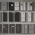 Various Modern Refrigerators In Different Styles And Colors For Home Use 3d model