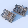 Two Rustic Wooden Storage Trays With Natural Wood Grain And Rusty Details