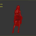 Confident Woman In Maroon Top And Skirt With Sunglasses Standing Against Gray Background
