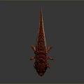 Fierce Red Spiked Reptile Creature Featuring Sharp Teeth Clawed Legs And Textured Scales 3d model