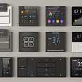 Modern Smart Switch Panels With Digital Display Temperature And Time Control 3d model