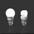 Side By Side Display Of Traditional And Spiral White Light Bulbs