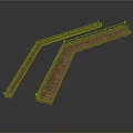 Outdoor Rustic Wooden Bridge Components With Railings And Plank Design