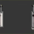 Modern Outdoor Street Lamps With Wooden Poles Curved Metal Tops And White Panels