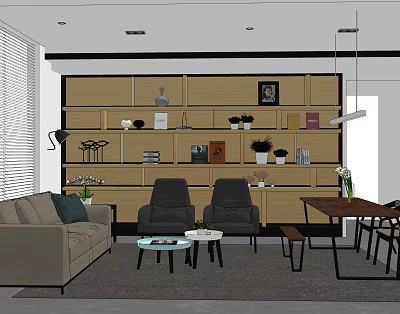 Dining table and chair combination 3d model