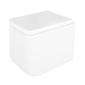 Modern Bathroom Suite Featuring White Ceramic Toilet And Minimalist Design Elements