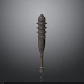 Ancient Bronze Carved Column With Multi Layered Structure And Textured Surface