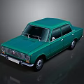 Vintage Green Sedan Car With Classic Body Design And Retro Exterior Styling