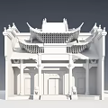 Ancient Chinese Architecture Featuring Traditional Roof Stone Brick Walls Wooden Doors and Stone Lions