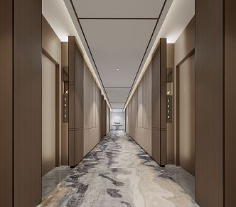 New Chinese Hotel Aisle 3d model