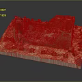 Detailed Ancient Scene Ruin Model With Brick Archway Scattered Stones And Small Figures