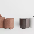 Modern Single Sofa Fabric Sofa Stool 3d model