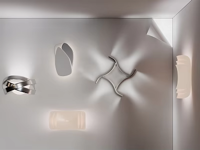 Modern Wall Sconces Design With Unique Shapes Metal Accents And Ambient Lighting 3d model
