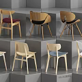 Modern Stylish Accent Chairs With Various Designs Different Colors And Wooden Frames