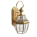Vintage Golden Wall Lamp With Lantern Style Glass Shade And Brass Frame