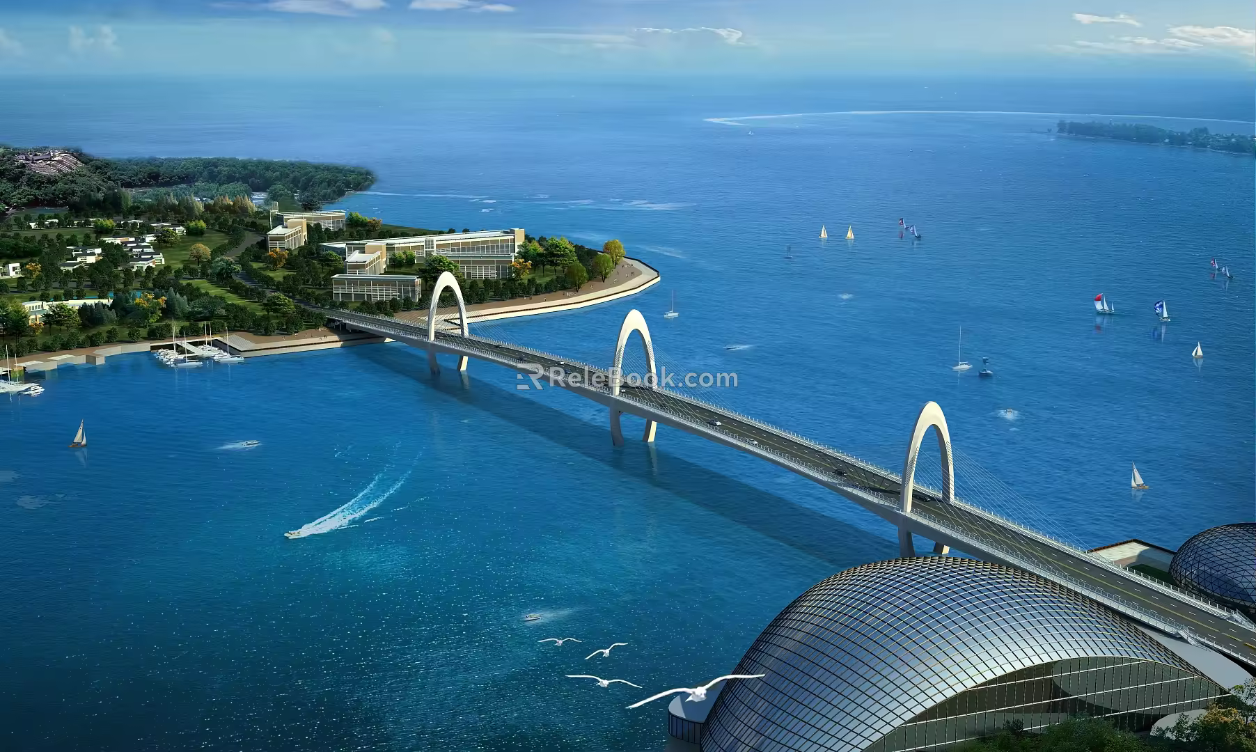 Bridge Overpass Bridge Suspension Bridge Cable-stayed Bridge Overpass 3d model