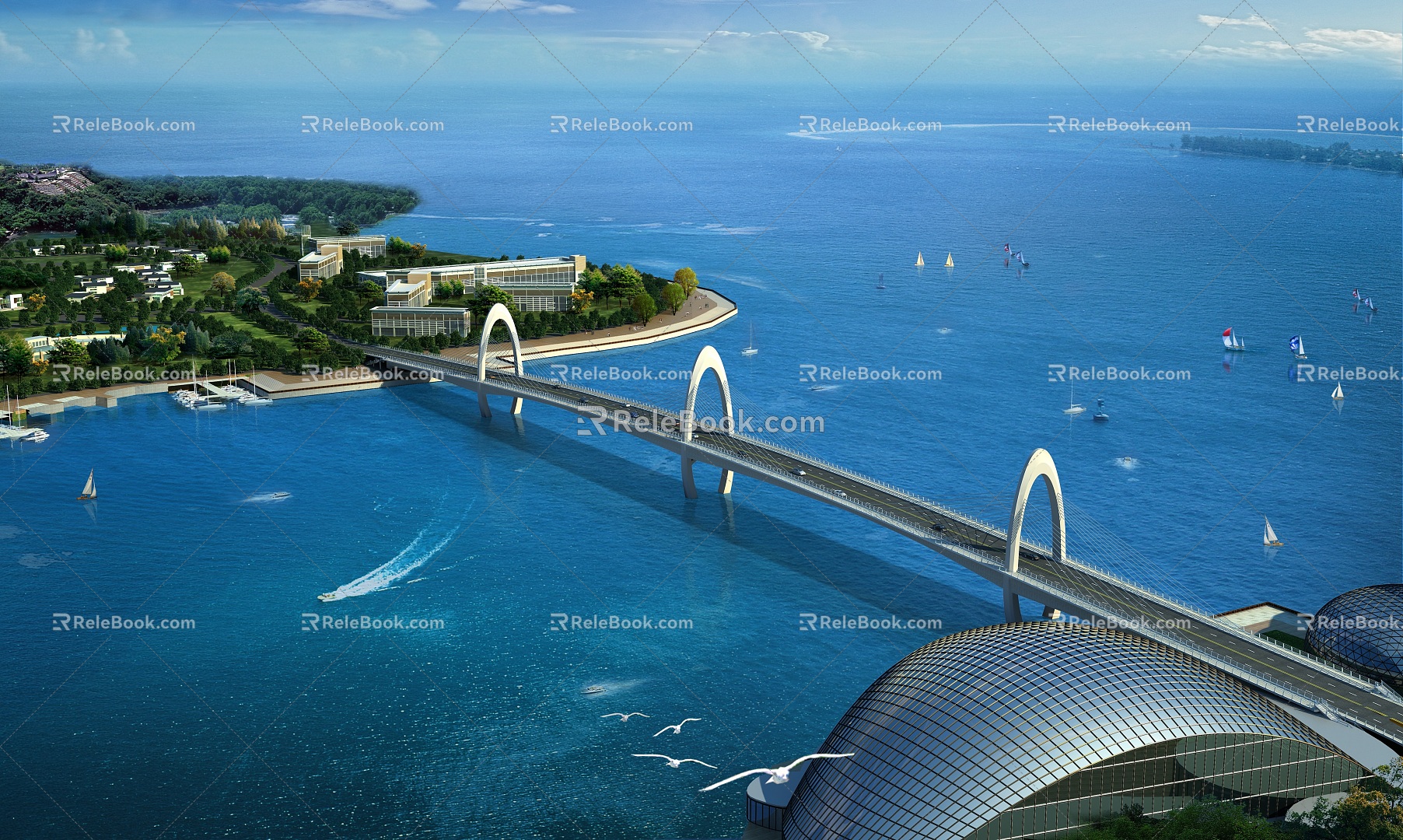 Bridge Bridge Bridge Overpass Bridge Suspension Bridge Cable-stayed Bridge Overpass 3d model