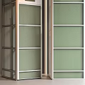 Modern Elevator Design With Frosted Glass Doors And White Frame Structure 3d model
