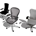 Ergonomic Office Chairs With Mesh Back And Adjustable Lumbar Support Features 3d model