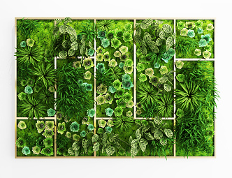 Modern Green Plant Wall Green Plant Background Wall 3d model