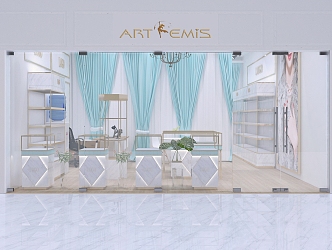 Style Jewelry Store Blue Theme Jewelry Store Shopping Mall Counter Jewelry Store Light Luxury Jewelry Store 3d model