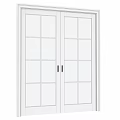 Modern Hinged Door With Glass Grid Panels For Elegant Interior Living Space