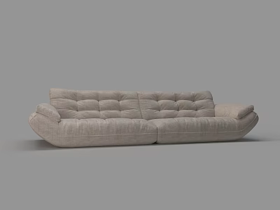 Modern Beige Fabric Sectional Sofa With Tufted Details And Comfortable Design 3d model