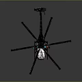Space Exploration Helicopter Model With White Body And Black Rotor Parts