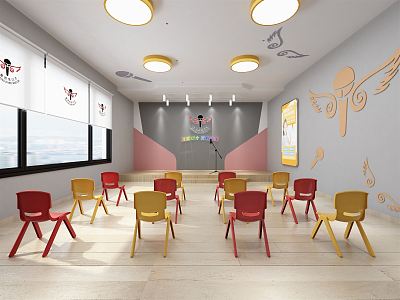 Modern classroom eloquence classroom training institutions 3d model