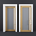 glass wooden door wooden door glass door swing door 3d model