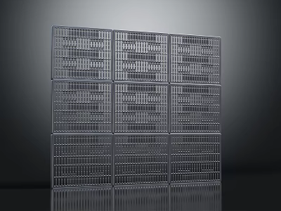 Multi Tier Metal Grid Structure With Industrial Design And Storage Panels 3d model