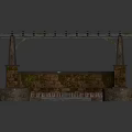 Outdoor Pergola Structure Featuring Wooden Beams Stone Columns Archway And Brick Floor