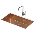Golden Kitchen Sink With Chrome Faucet And Built In Drain Multiple Color Options