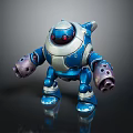Game and Movie Character Robot With Blue White Body Red Eyes And Purple Arm Accents