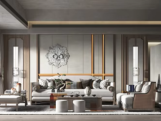 New Chinese Living Room 3d model