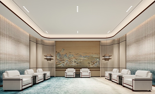 New Chinese Reception Room VIP Reception Room 3d model