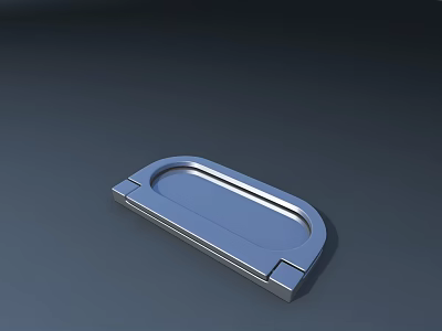 Modern Silver Metal Door Handle With Sleek Flat Design For Home Interior 3d model