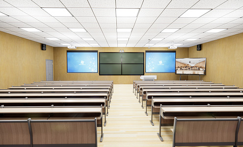 Modern classroom wisdom classroom big screen 3d model