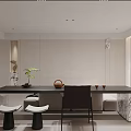 Modern Living Room Dining Area Interior With Sofa Coffee Table TV Wall And Windows