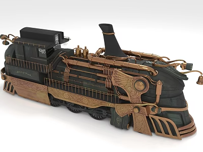 vintage train vintage train steam locomotive 3d model