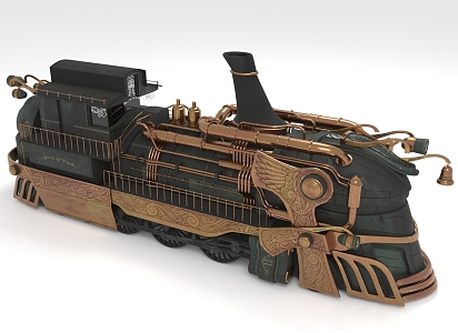 vintage train vintage train steam locomotive 3d model